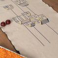 Bild in Galerie-Betrachter laden, Embroidered cotton table runner featuring connected houses design, symbolizing home, family, and belonging.