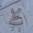 Load image into Gallery viewer, Close-up of individual burgundy stitches in the La Bailarina embroidery on powder cotton