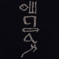 Bild in Galerie-Betrachter laden, Close-up of the hieroglyphic-style embroidery on The Papyrus women’s navy T-shirt