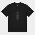 Bild in Galerie-Betrachter laden, The Ward Faded Coal women’s T-shirt flat lay showing the tonal embroidery