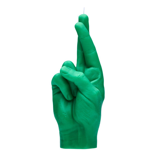 Fingers Crossed Candle Green - GordinaHand Gesture CandlesCandlehand