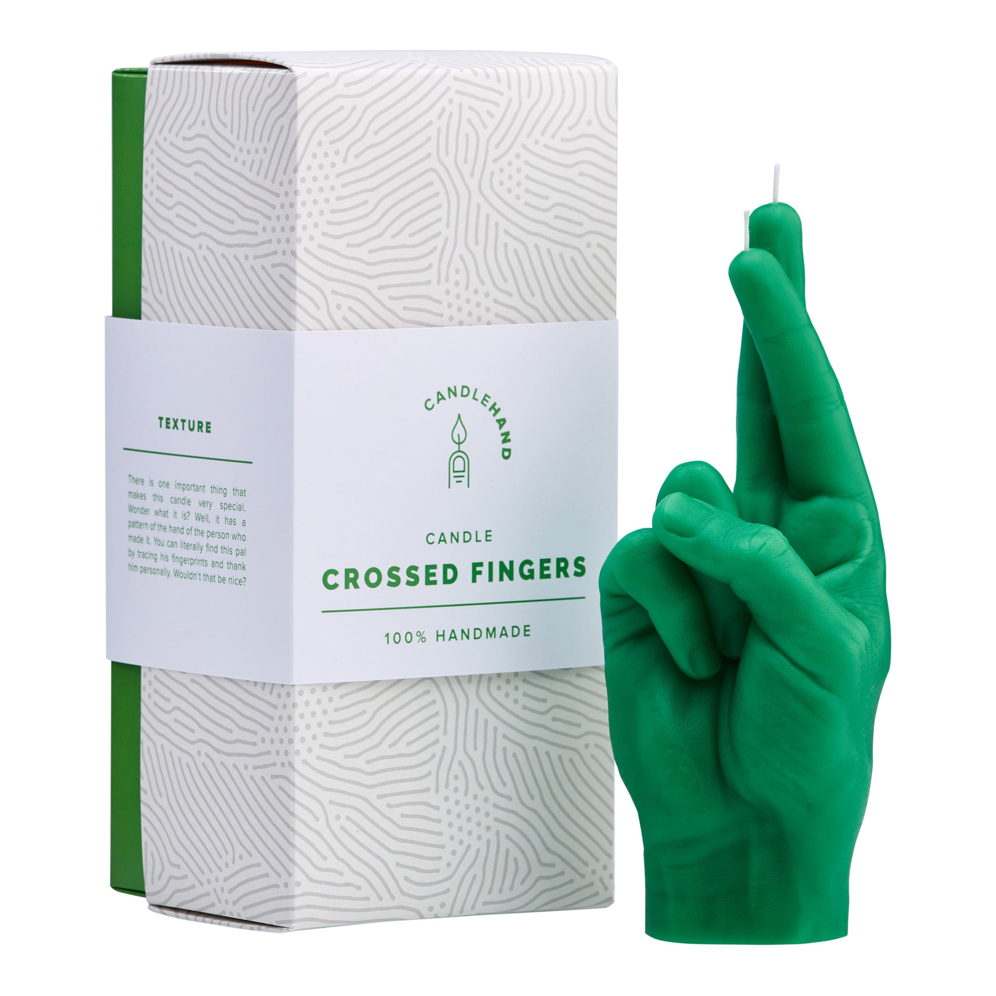 Fingers Crossed Candle Green - GordinaHand Gesture CandlesCandlehand