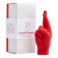 Load image into Gallery viewer, Fingers Crossed Candle Red - GordinaHand Gesture CandlesCandlehand
