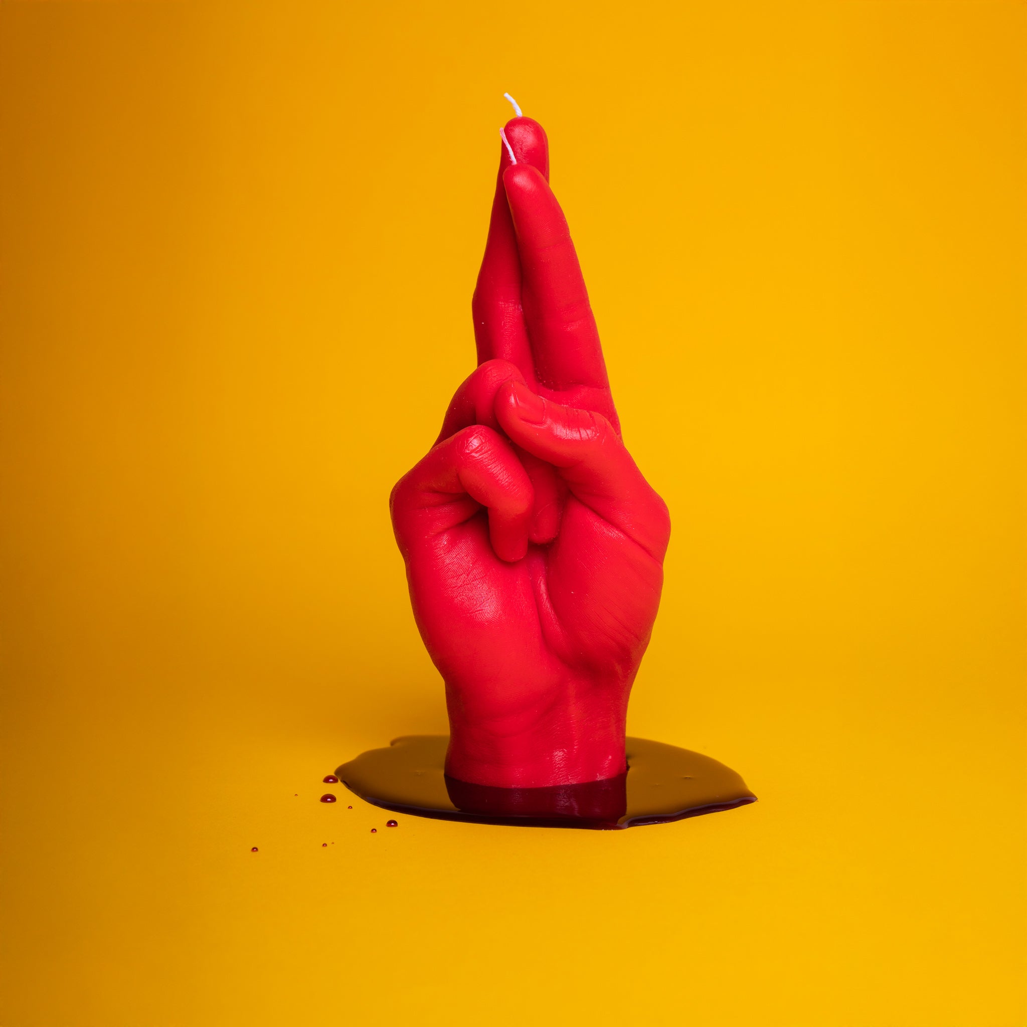 Fingers Crossed Candle Red - GordinaHand Gesture CandlesCandlehand