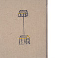 Bild in Galerie-Betrachter laden, Embroidered design of a house and lamp on beige fabric
