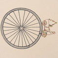 Bild in Galerie-Betrachter laden, Large embroidered cotton tablecloth with bicycle motif, handmade in the Netherlands, celebrating movement and connection.

