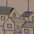 Bild in Galerie-Betrachter laden, Handmade embroidered cotton tablecloth featuring connected houses, designed to evoke warmth and togetherness.

