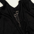Bild in Galerie-Betrachter laden, Close-up of cream poppy embroidery on The Poppy Black linen tank top
