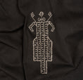 Bild in Galerie-Betrachter laden, Close-up of cream horse-and-rider embroidery on The Ward Faded Black T-shirt
