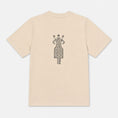 Bild in Galerie-Betrachter laden, The Ward Faded Bone women’s T-shirt flat lay showing the reddish horse-and-rider embroidery
