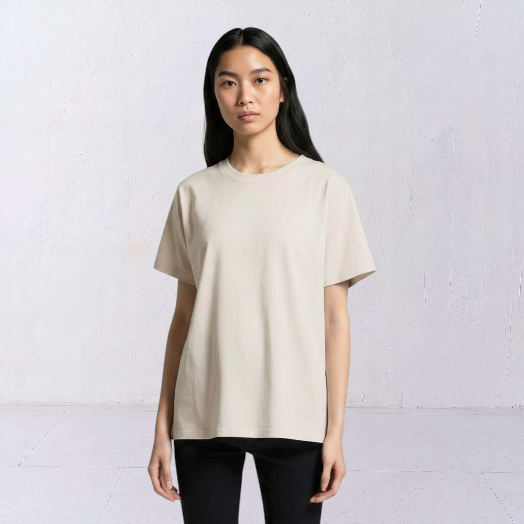 The Ward Faded Bone women’s heavyweight T-shirt, plain front view