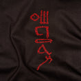 Bild in Galerie-Betrachter laden, Detailed view of hieroglyphic-style embroidery on The Papyrus coal T-shirt
