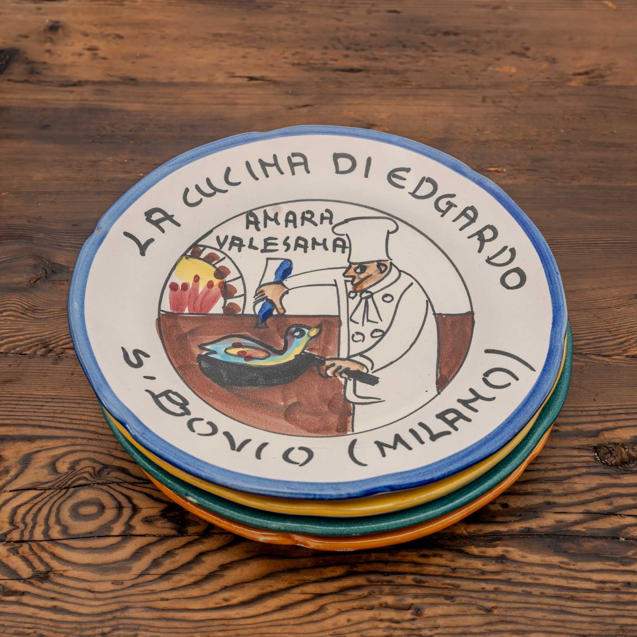 Northern Italian Blue Serie - 1979 Buon Ricordo Antique Plate - GordinaBuon Ricardo PlatesAll'Origine