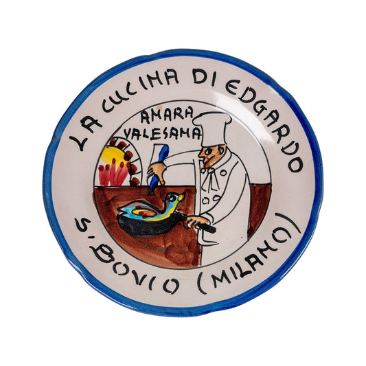Northern Italian Blue Serie - 1979 Buon Ricordo Antique Plate - GordinaBuon Ricardo PlatesAll'Origine