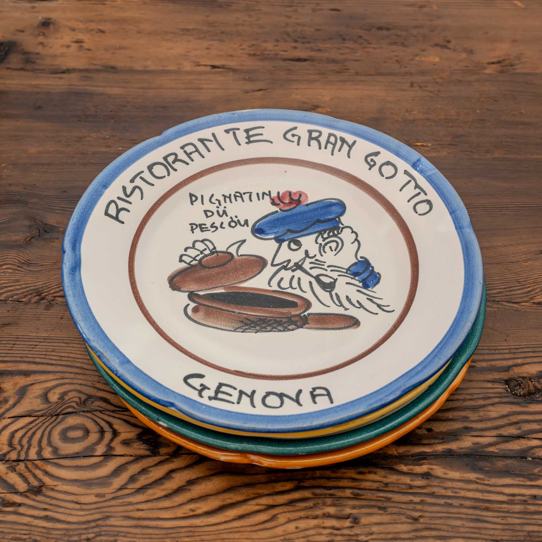 Northern Italian Blue Serie - 1981 Buon Ricordo Antique Plate - GordinaBuon Ricardo PlatesAll'Origine