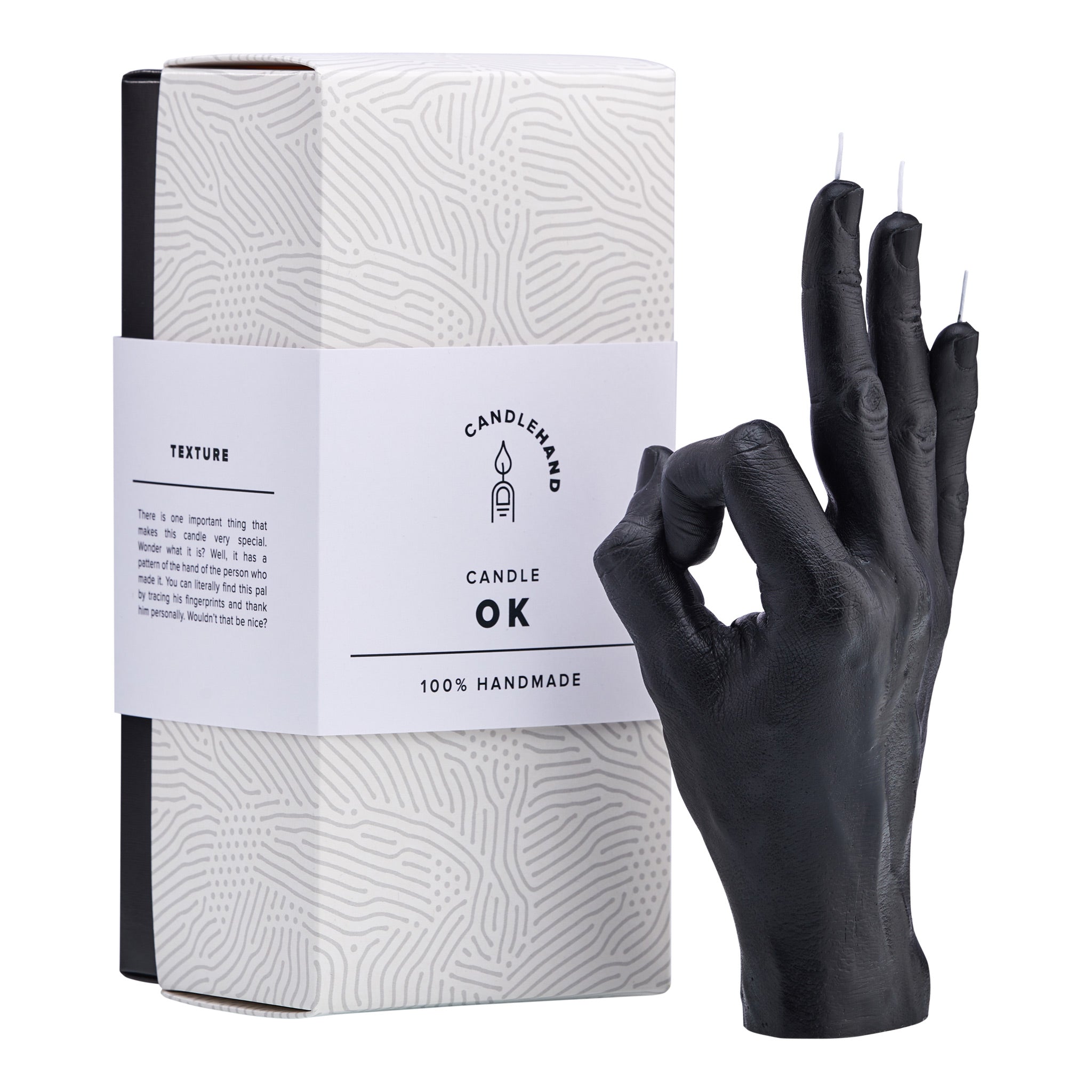 The OK Gesture Candle Black - GordinaHand Gesture CandlesCandlehand