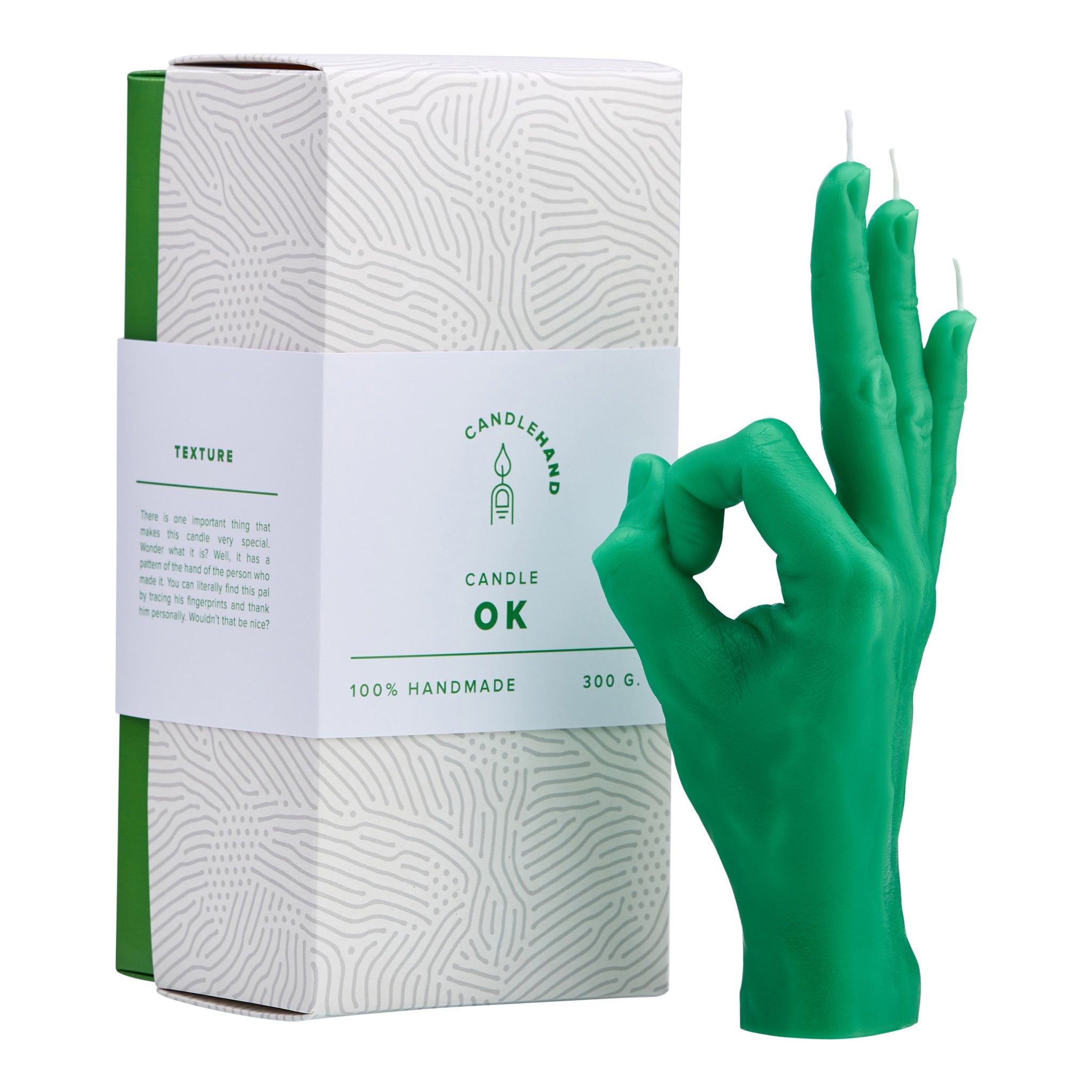 The OK Gesture Candle Green - GordinaHand Gesture CandlesCandlehand