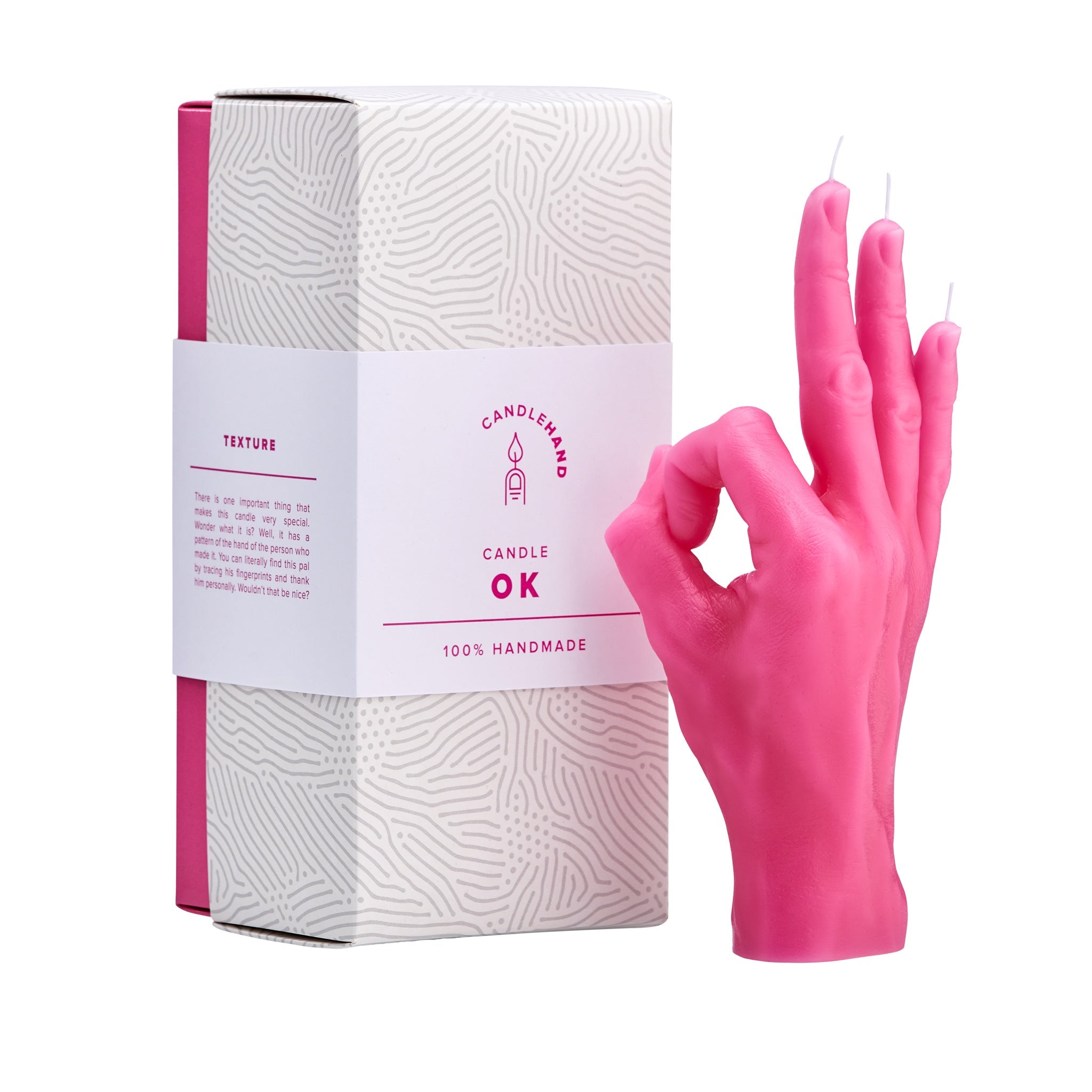 The OK Gesture Candle Pink - GordinaHand Gesture CandlesCandlehand