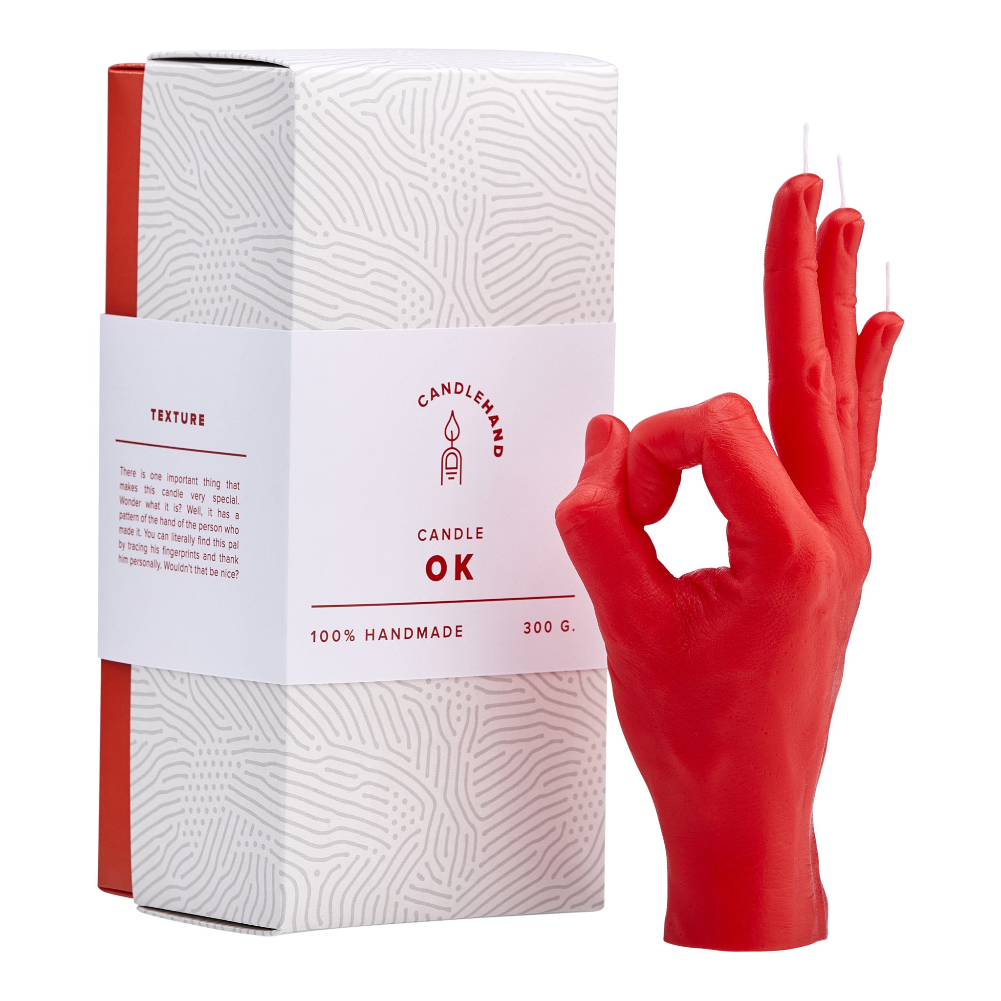 The OK Gesture Candle Red - GordinaHand Gesture CandlesCandlehand