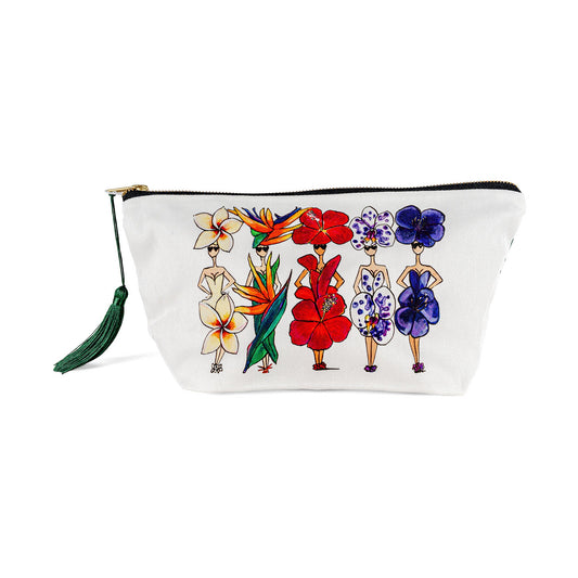Tropical Flowers Cotton Wash Bag - GordinaCosmetic Bags / Makeup BagsCharlotte Posner